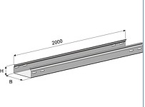 Лоток не перфорированный Г-100х100х2000 (0,7мм) цинк