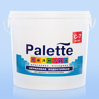 Palette C-7 шпатлевка акриловая. Водостойкая для наружных и внутренних работ