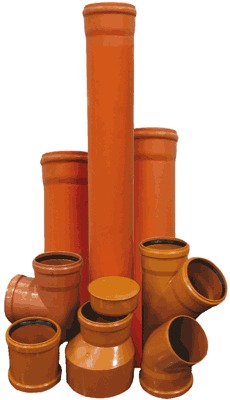 Канализационные трубы, изготовленные из ПВХ, системы наружной конализации, труба с трехслойной стенкой со вспененным внутренним слоем