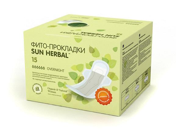 Ночные фито-прокладки SUN HERBAL для критических дней (Overnight)